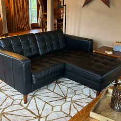 Black Leather Loveseat Lounger
