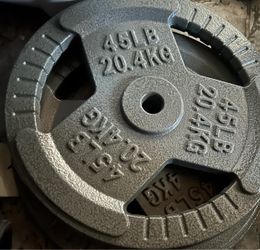 2 (new) 45 lb weight plates