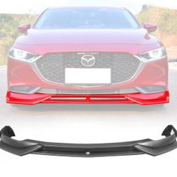19-20 Mazda 3 Sedan Front Bumper Lip Matte Black