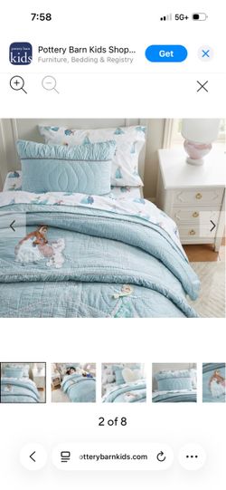Pottery barn kids Disney frozen twin quilt and sham set