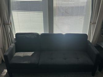 Modern Black Futon w/ Matching Ottoman – Great Condition