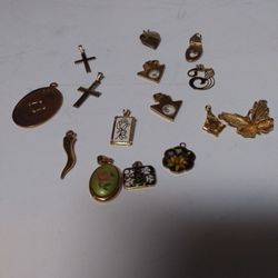 15 Gold Toned Charms