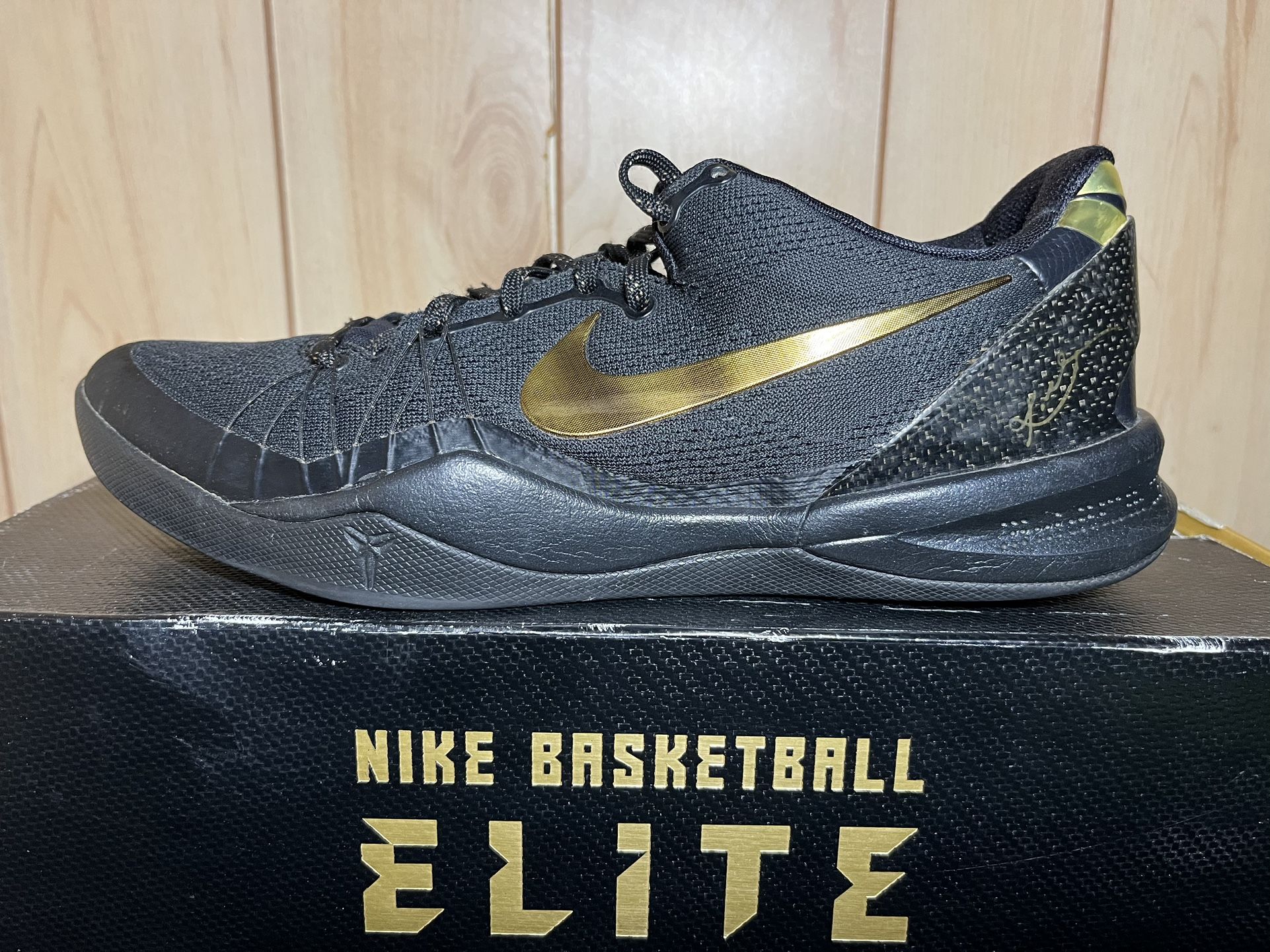 Nike Kobe 8 Elite Black Gold Away Sz 10