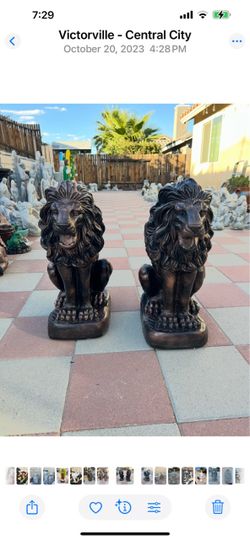 New Set of Lions Made Out Of Cement