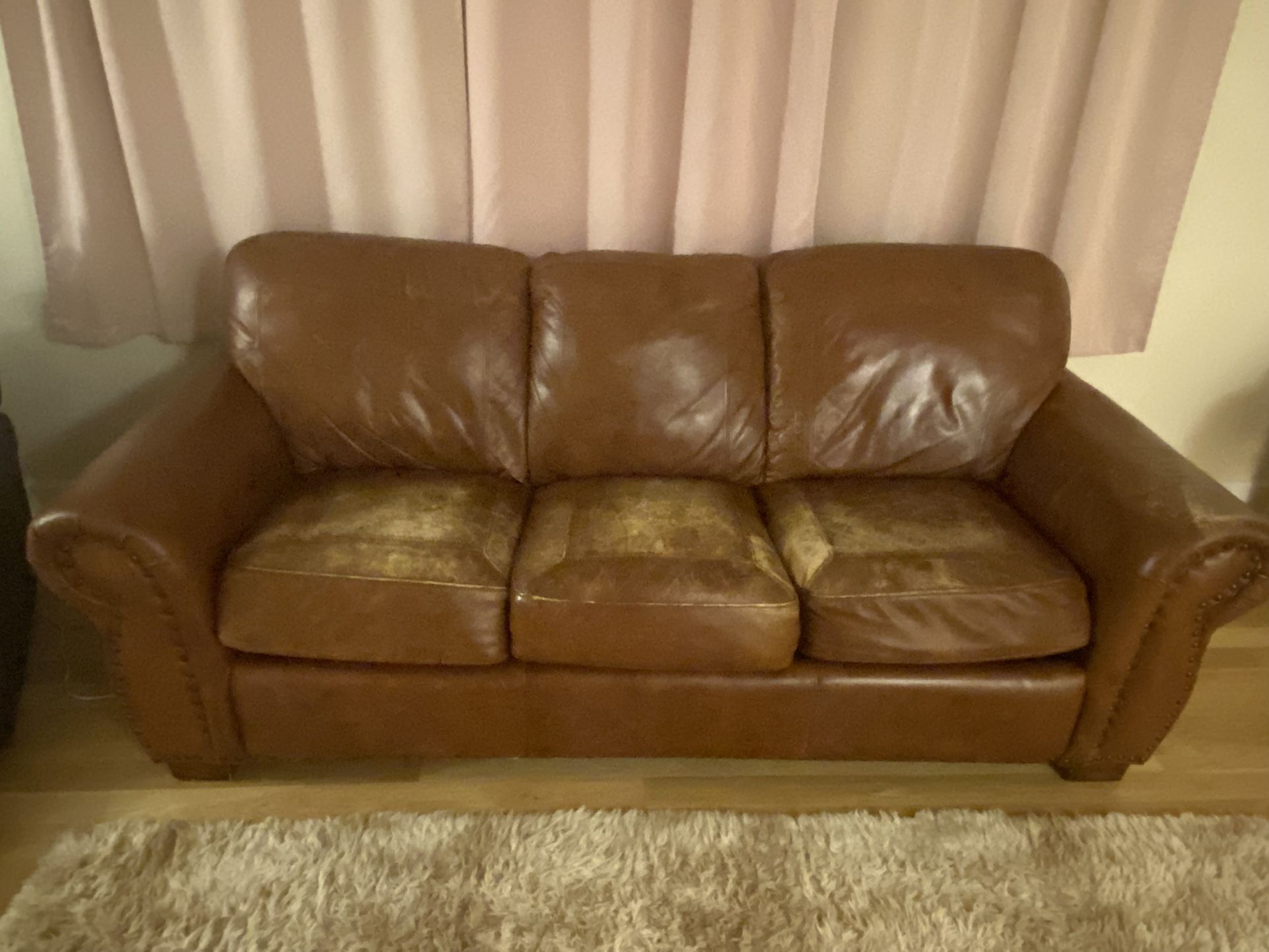 Used Leather Or Faux Leather Couch