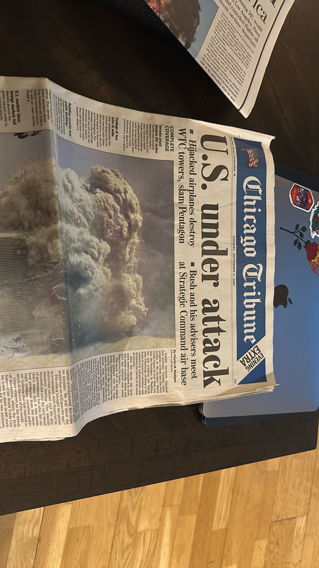 9/11/2001 Chicago Tribune Newspaper