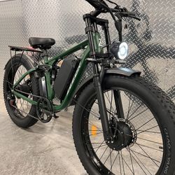 Dual Motor(2x1000W=2000W Total) Electric Ebike, Mountain Bike (26x4.0) 33-35 Mph(Black/Matte)
