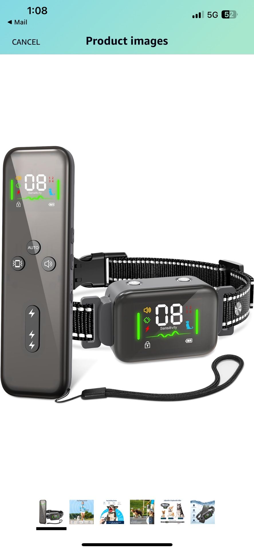 Dog Training Collar with Remote, Dog Shock Collar with Automatic No Barking Mode and Replacement Strap, Dog Bark Collar Rechargeable IP67 Waterproof E