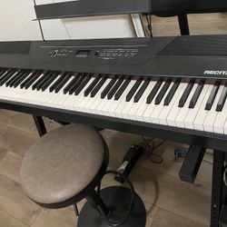 Alesis Recital Pro - 88 Key Piano Keyboard with sustain pedal, Stand And Stool