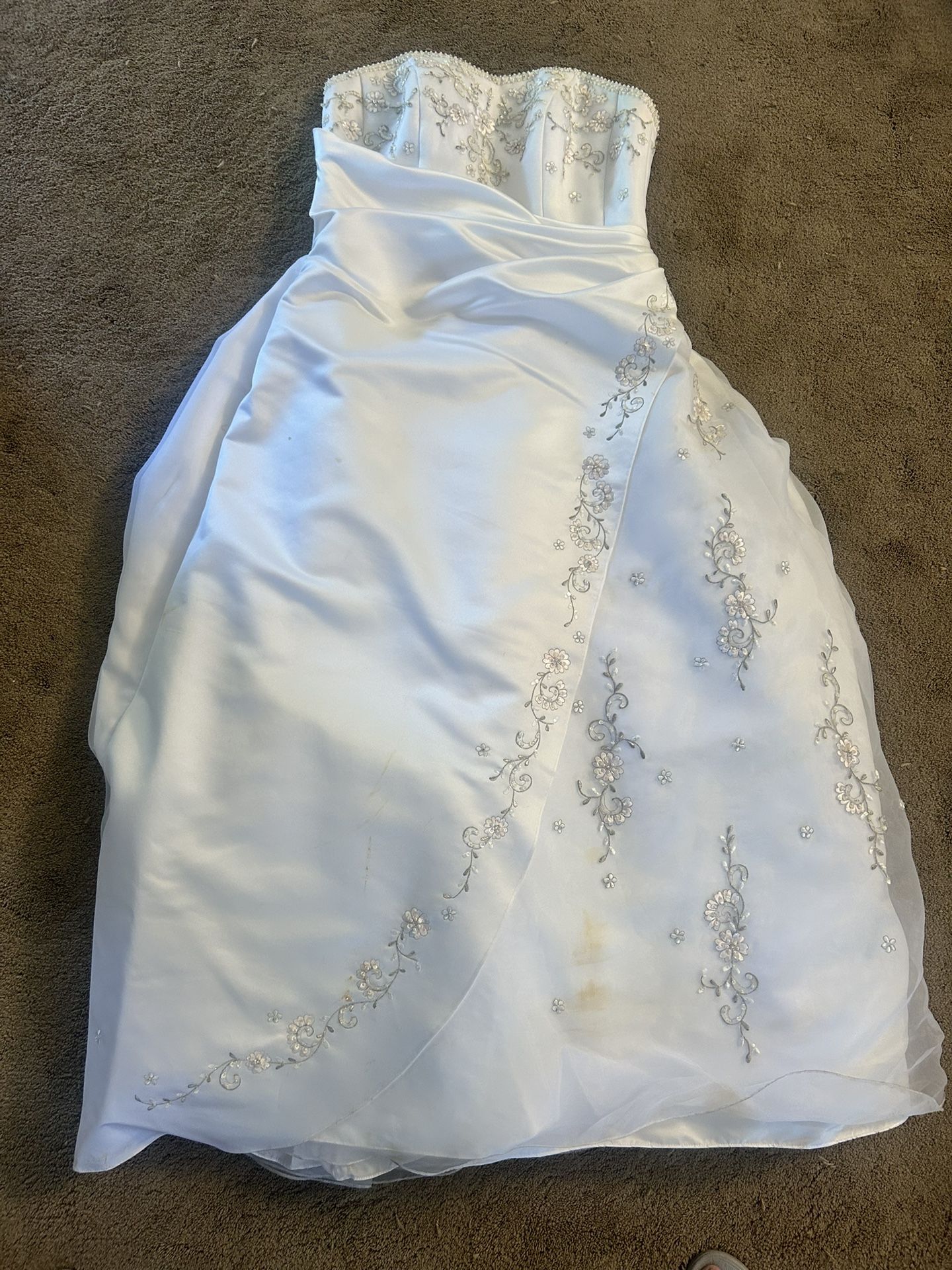 White/Light Pink Wedding Dress