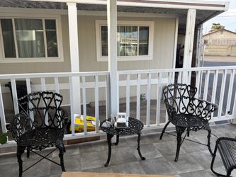 3-Piece Black Wrought Iron Patio Set – 2 Chairs & Table