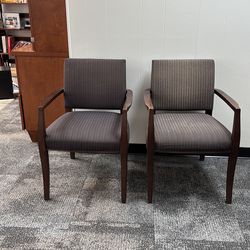 Wooden & fabric chairs