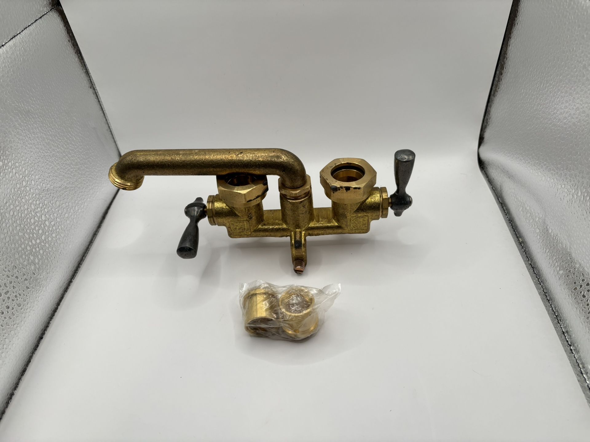 Gerber 49-530 Brass Two Handle Compression Laundry Faucet Metal Handles-Open Box