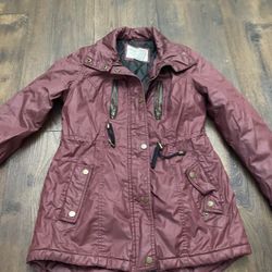 Womans Burgundy Jacket Coat Size Small By American Rag #1