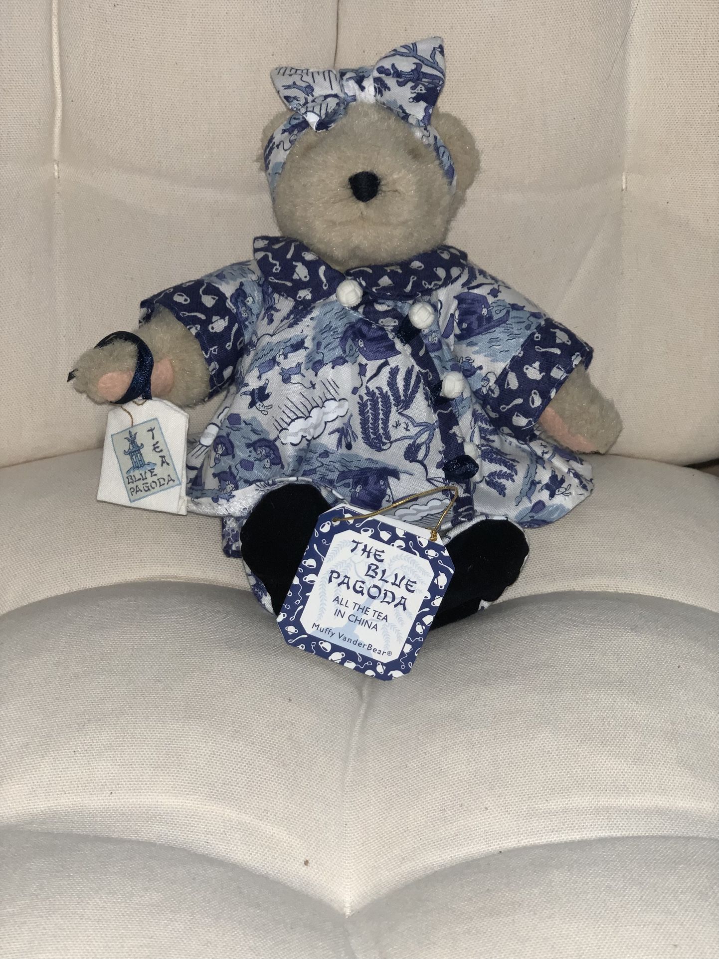 Muffy VanderBear Collectible Stuffed Bear. Blue Pagoda