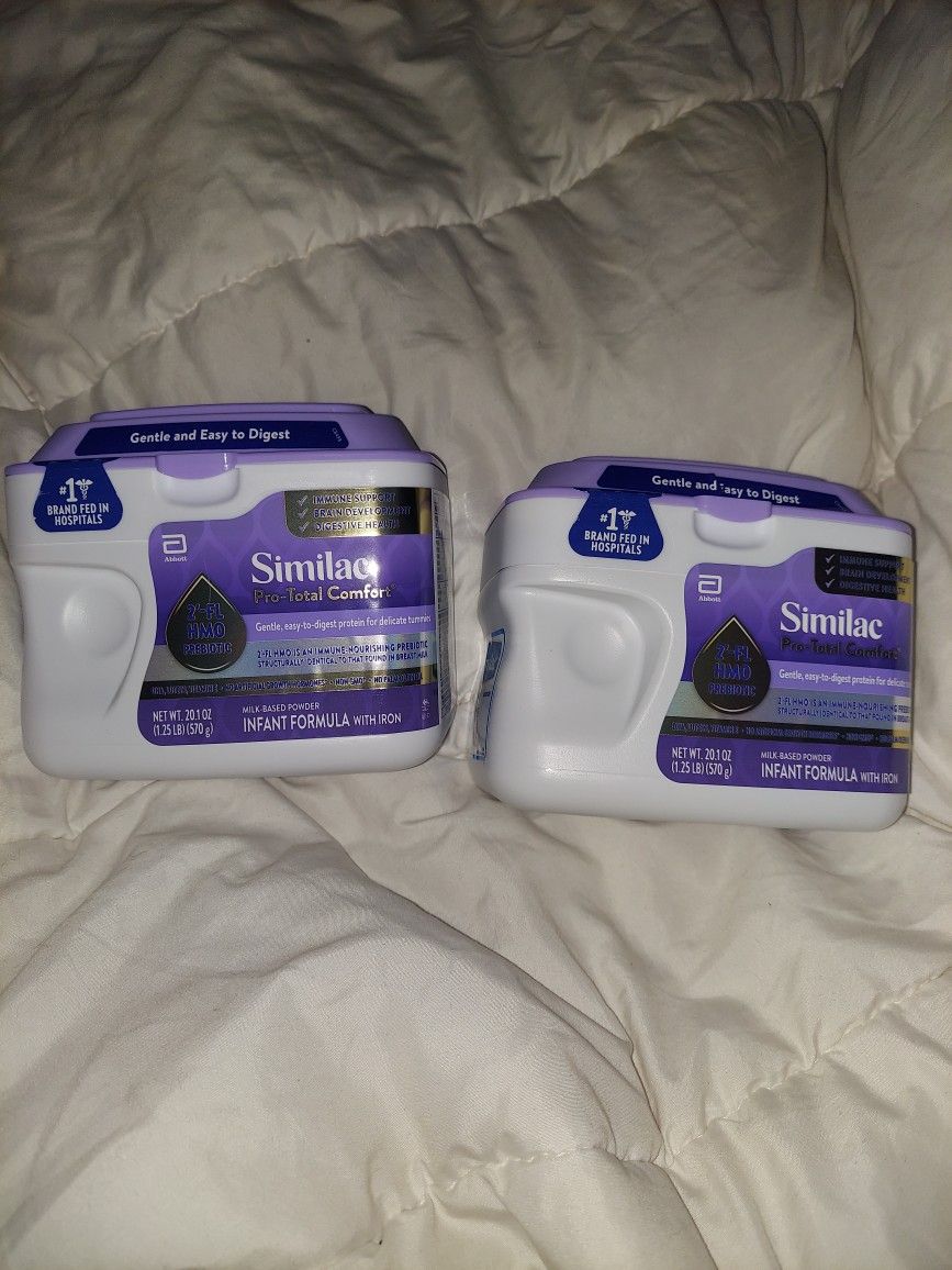 2 Unopened Similac Pro-Total Comfort Infant Formula