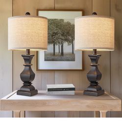 PoKat 20.5" Mid Century Table Lamp Sets of 2 