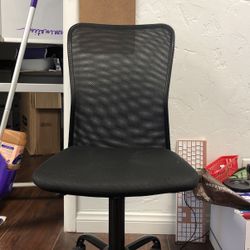 Small Simple Black Desk/Conference Chair 