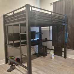 Dark Grey Metal Bed