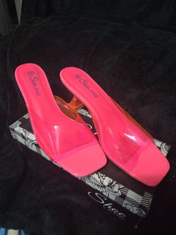 Shoelace pink low heel womens shoes size 8