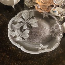 15" Chritmas Platter Poinsettia