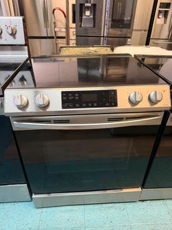 Samsung Smart stove stainless steel glass top slide in
