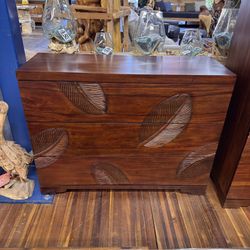 Solid Mahogany Leaf Motif Dresser 