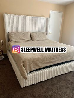 New king bed frame with mattress