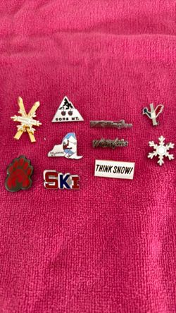 10 vintage ski pins
