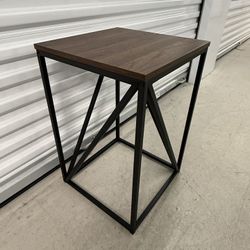 Walker Edison Modern Geometric Square Side Table Dark Walnut (16 x 16)