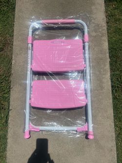 DEZEX 2-Step Folding Ladder, Pink
