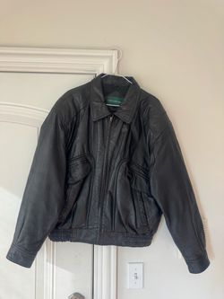 Men’s Hill & Archer Black Leather Jacket Size 42