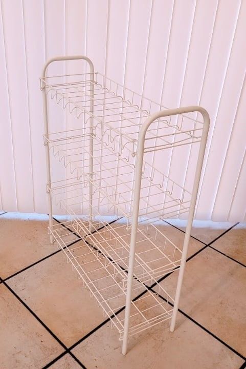 White 4-Tier Metal Organizer Storage Rake