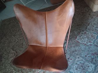 Leather butterfly chairs (2)