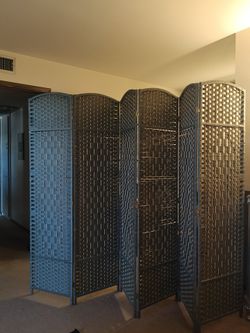 6-Panel Woven Room Divider Privacy Screen