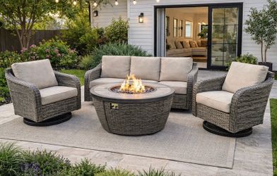 Brand new patio set fire pit propane