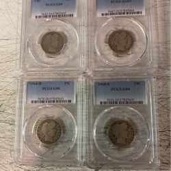 Cuatro Monedas De 25 Centavos Para Colección