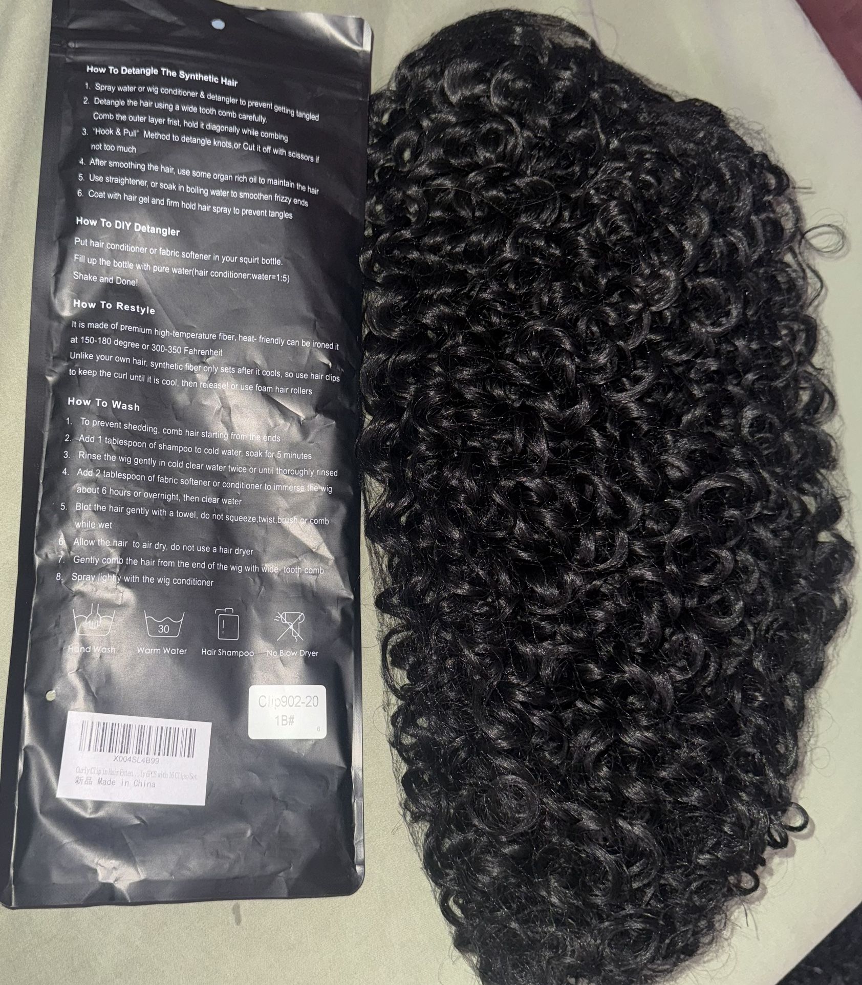 NEW 20” 3B/3C Curly Clip-In Extensions – 100% Human Hair, Full Head (6PCS) 💕