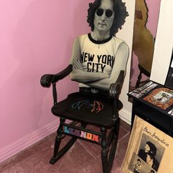 RARE ONE OF A KIND HAND MADE JOHN LENNON ROCKING CHAIR 