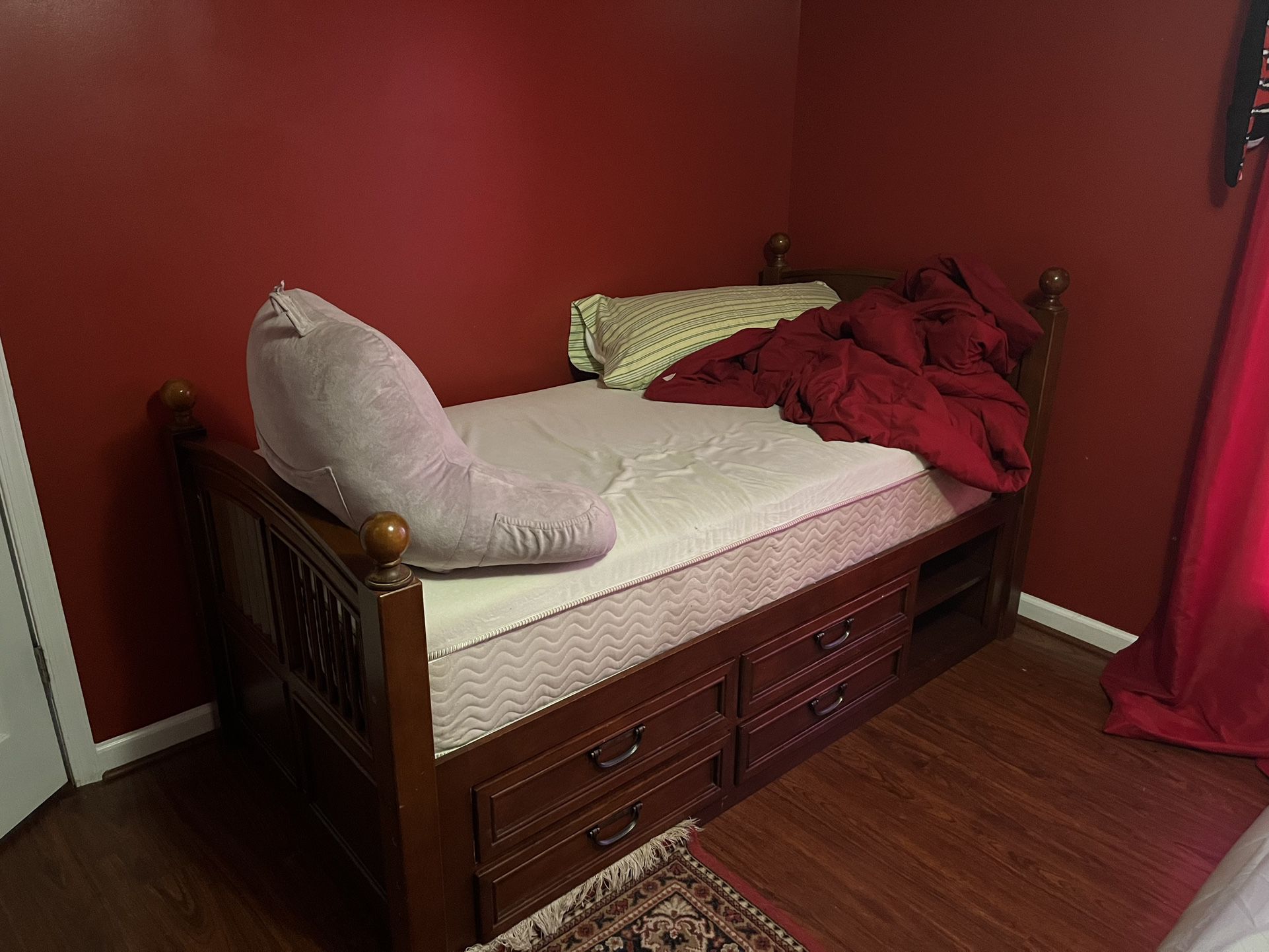 TWIN SIZED BED FRAME WITH MATTRESS 