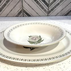 Fine China vintage Royal Jackson Serving Plate & Bowl