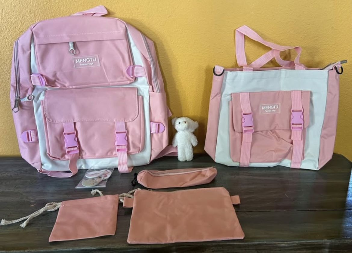 New Pink Backpack Set. Multiple Bags Included In Set