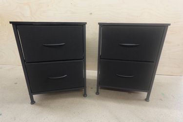 2-Drawer BELLA Nightstand with Steel Frame