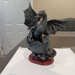 Black Winged Baby Dragon Egg Hatch Dungeons & Dragons Fantasy 11 Vtg 90's $45 OBO