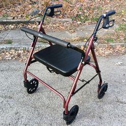 Wide Rollator Walker with Handbrakes by Drive 