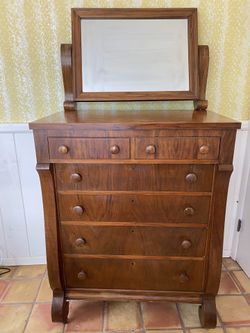 Late 19th Cent Maple Dresser With Detachable Mirror For Sale