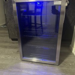 NEW 20in x 30in Beverage Refrigerator W/ Blue LED Lights