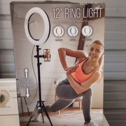 cireaudio 12"" ring light with adjustable tripod stand