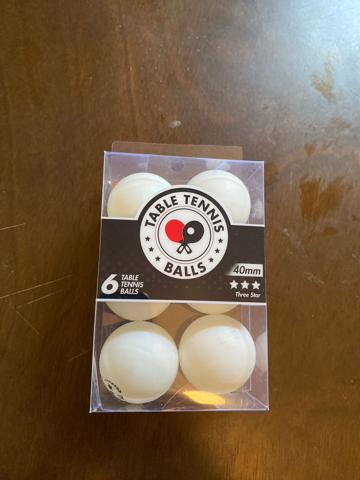 Three Star Table Tennis Balls - 6 pk (40 mm)