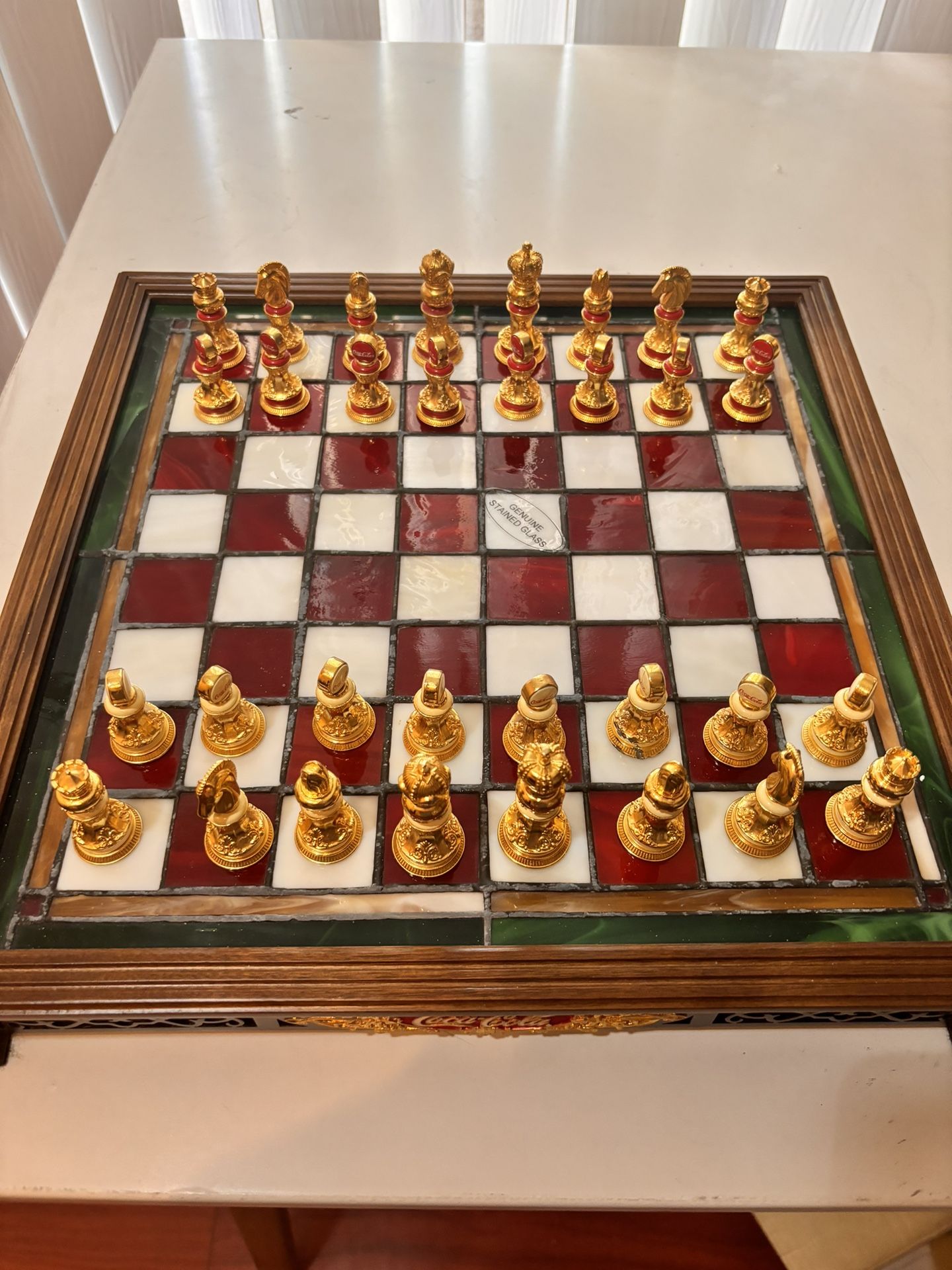 Coca Cola Chess Board 24kt Gold Pieces Excellent Condition $650